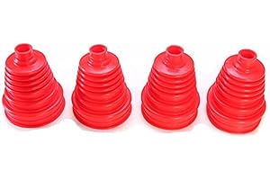 Autobahn88 Universal Silicone Constant Velocity CV Joint Boot Replacement Kit with Zip Ties (Pack of 4 Pieces) (Red)