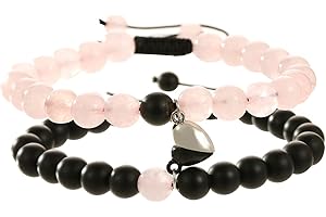 GIEIWIW Magnetic Couple Bracelet Set Friendship Couple Long Distance Matching Bracelet Natural Turquoise Beaded Bracelet Women Men for Graduation Valentine's Day Daily Gifts