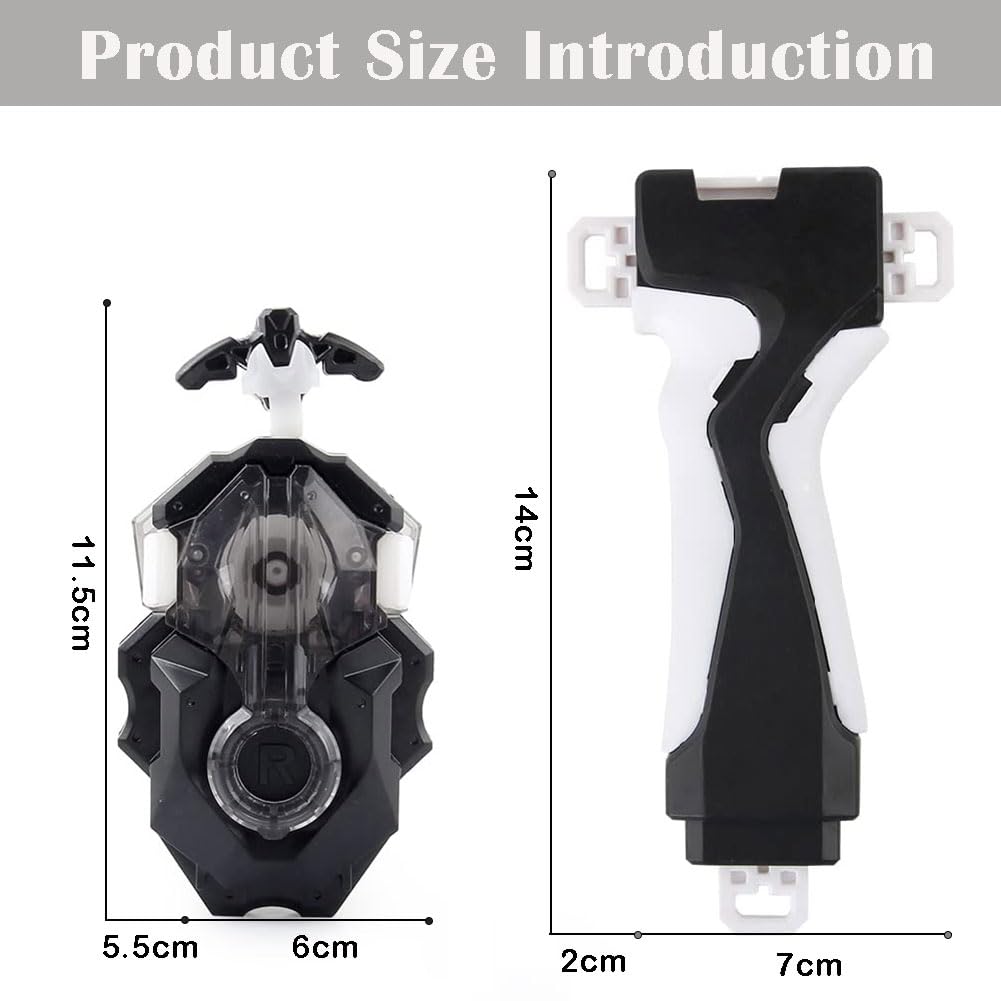 Bey Battling Burst Launcher and Grip, B-184 Left and Right Spin String Launcher Grip DB Layer System Compatible with All Bey Burst Series - Black