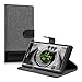 kwmobile Wallet Case for BlackBerry Priv - Fabric and PU Leather Flip Cover with Card Slots and Stand - Grey Black