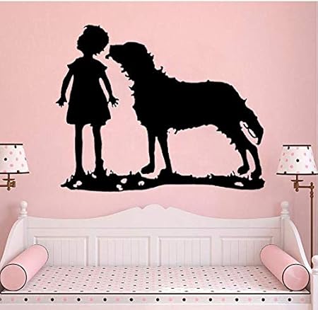 Cptbtptp Dessin Animé Petite Fille Avec Son Chien Stickers