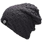 Zenco Men / Women's Winter Handcrafted Knitted Baggy Slouchy Beanie Ski Cap Grey