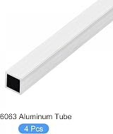 sourcing map 4pcs 15mm Sq Aluminum Tube 1.5mm Wall 200mm 6063 Tubing DIY Crafts view 5
