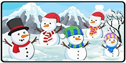 Merry Christmas Cute Snowman Strong And Durable Aluminum Car Metal License Plate Frame for Women/Men Two Holes Tag 11.8" X 6.1"