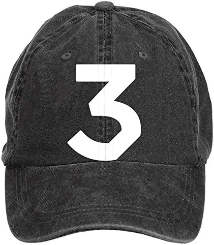Feimengshirt Adjustable Chance The Rapper Number 3 Coloring Book Washed 100% Cotton Baseball Caps Black