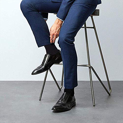Men's Dress Socks - Cotton Socks for Business and Casual 6 Pack (Black, M)