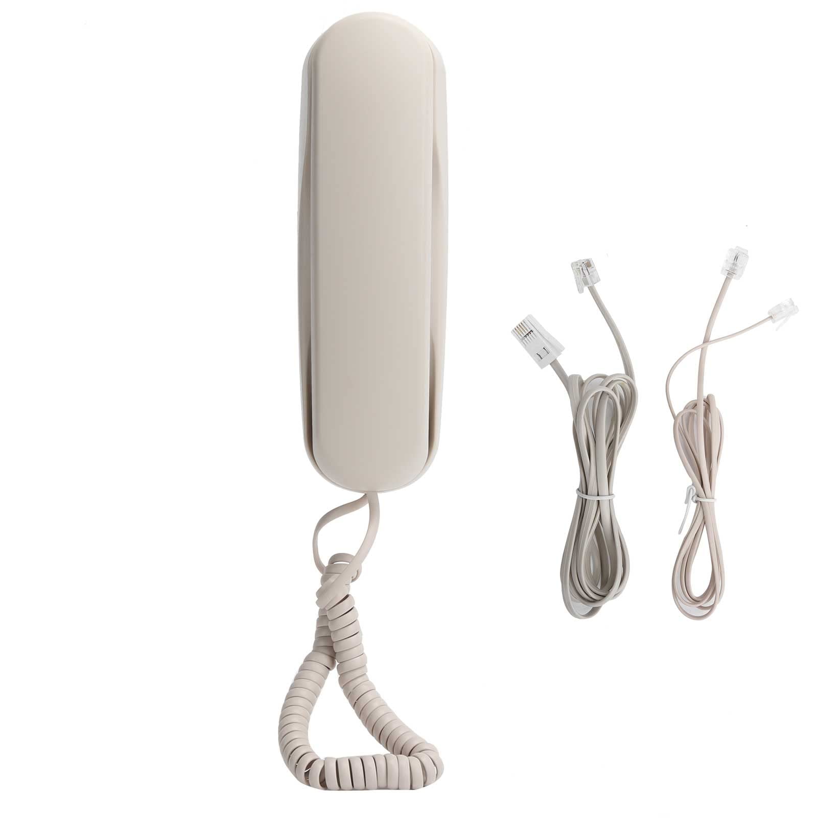 Wall Mounted Phone, Mini Desktop Fixed Trimline Corded Telephone, Integrate Hearing Aid Technology, with Storage/Caller ID/Telephone, Voice Call Function Classic Telephone
