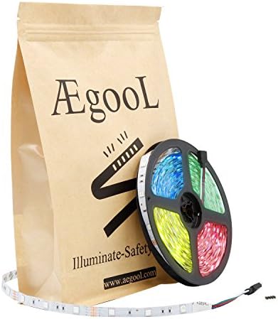 RGB LED Flexible Strip Lights 150LEDs 5M DC12V SMD5050 4Pin Dimmable Multicolor Tape Lighting for DIY Christmas Garden Closet TV Backlight Mirror Decoration (Non Waterproof)