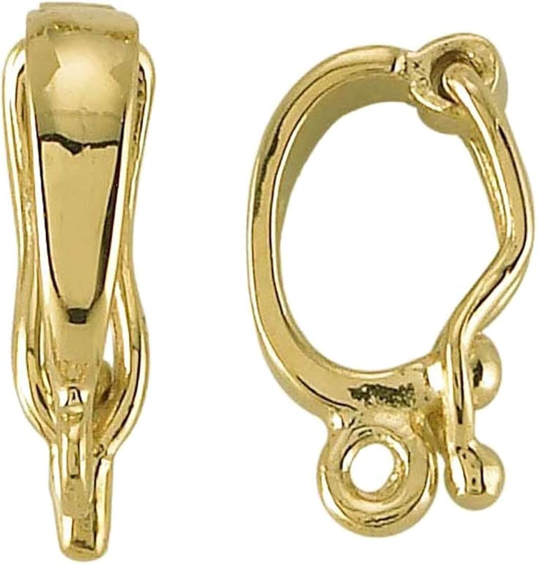 14K Yellow Gold Interchangeable Oval Enhancer Pendant Bail