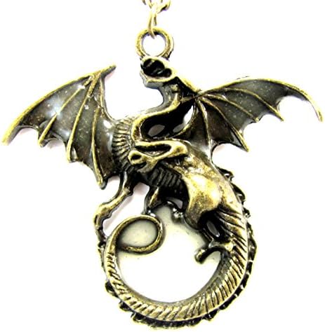 Dragon Fire with Glow in the Dark Fire Pendant on 26 in Chain