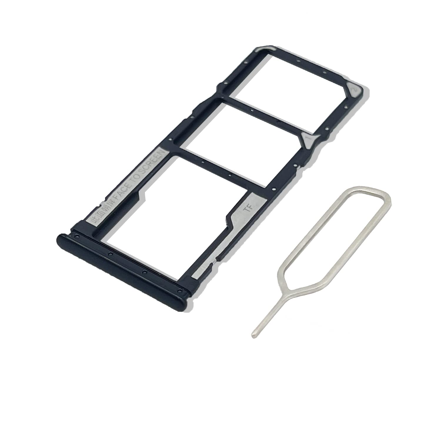 Eonpam Original DUAL SIM Card Slot Tray Holder Replacement for (Xiaomi Redmi Note 8/Note 8T) Incl SIM Pin (Black)