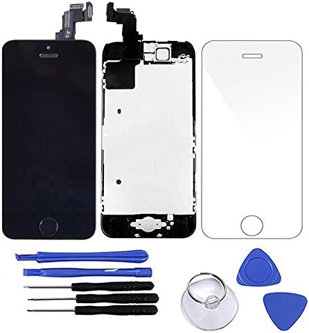 BESTSELLER2888 LCD Touch Screen Replacement LCD Touch Screen Digitizer Frame Assembly Full Set With Tools for iPhone 5C (Black)