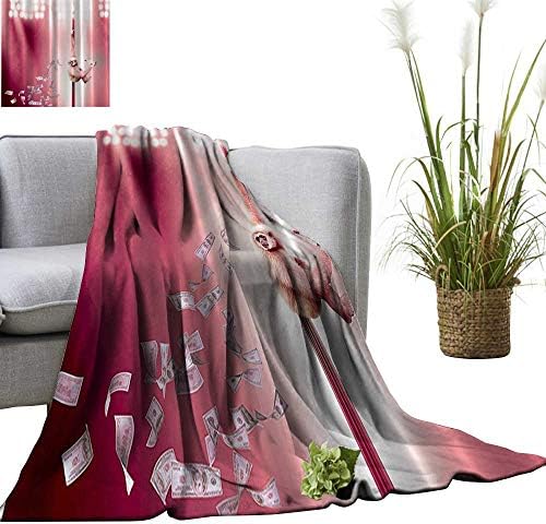 YOYI Blanket as Bedspread Mkey Dancing The Stripper e Dollars Striptease with Whiskey Bottle Cozy and Durable Fabric-Machine 50"x60"