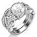 Metal Factory Sz 9 Sterling Silver 925 CZ Cubic Zirconia Infinity Wedding Engagement Ring Set