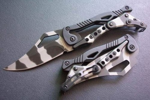 S.R. Camo Transformer Military Tactical Mechanical Folding Knife Best Buy, Best Choice for Survival, Walking, Sailing, Craft, Gardening or Camping Gear - Thumbnail 2