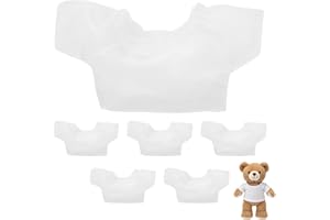 SUPVOX 6pcs Doll T-Shirt, 4.13 x 2.17 x 0.39 inches Basic Sublimation Bear Shirt for 4-6inch Stuffed Animal Accessories, Blan