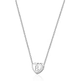 Monily Valentines Initial Heart Necklace for Women Tiny Dainty Gold Plated Letters Heart Choker Necklaces Gifts for Women