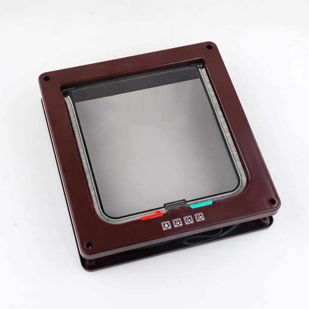 Denshine Chatière verrouillable manuelle pour fenêtre/porte Marron