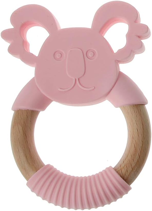 Hr Come Naturel Bebe Morsure Jouets Hochet Bebe Bague En Bois En Silicone Avec Koala En Forme De Dessin Anime Anneaux De Dentition Pour Bebe Bebe Puericulture Sucettes Et Anneaux De Dentition