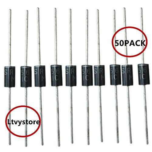 Ltvystore 50Pack 60V 5A SR560 Through Hole Mount Schottky Barrier Rectifier Diodes