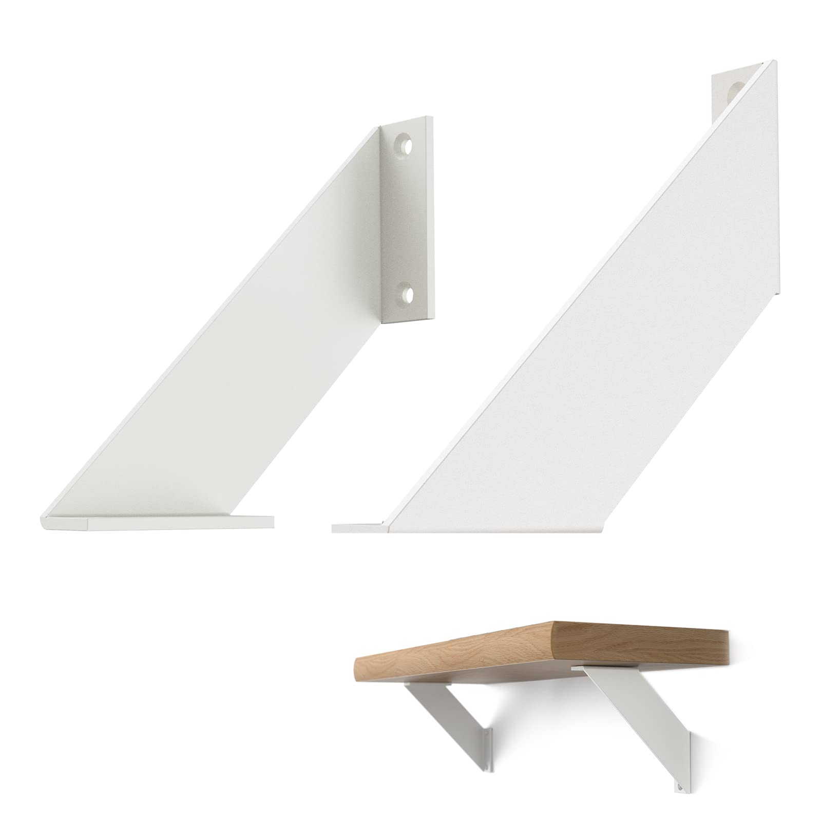 ChasBete Shelf Brackets White Shelf Bracket Rustic, Wall Shelving Brackets Metal, 15cm Heavy Duty Shelf Support Bracket 2 Pieces — image 1