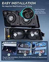 Nilight Headlight Assembly for 2003 2004 2005 2006