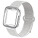 NUKELOLO Compatible for Apple Watch Band 40mm with Case, Sport Nylon Loop and TPU Screen Protector Case for iWatch Sport Series 4/3/2/1 [Reflector White Band with Silver Case 40MM]