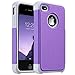 ULAK iPhone 4 Case, Heavy Duty Shockproof Durable Hybrid Dual Layer Rugged Protective Cases Cover with Hard Plastic and Soft Silicone for iPhone 4 4S (Purple +Grey)