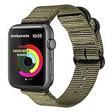 Amberwin Compatible for Apple Watch Band 44mm 42mm 40mm 38mm, Nylon NATO iWatch Band Replacement Strap for Apple Watch Series 5/4/3/2/1
