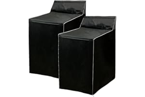 AKSIPO 2Pack Washer and Dryer Covers, Portable Washer Cover with Zipper Design Dustproof Waterproof Laundry Covers for Washer and Dryer, Washing Machine Cover Fit for Most Top Load Machine(Black)