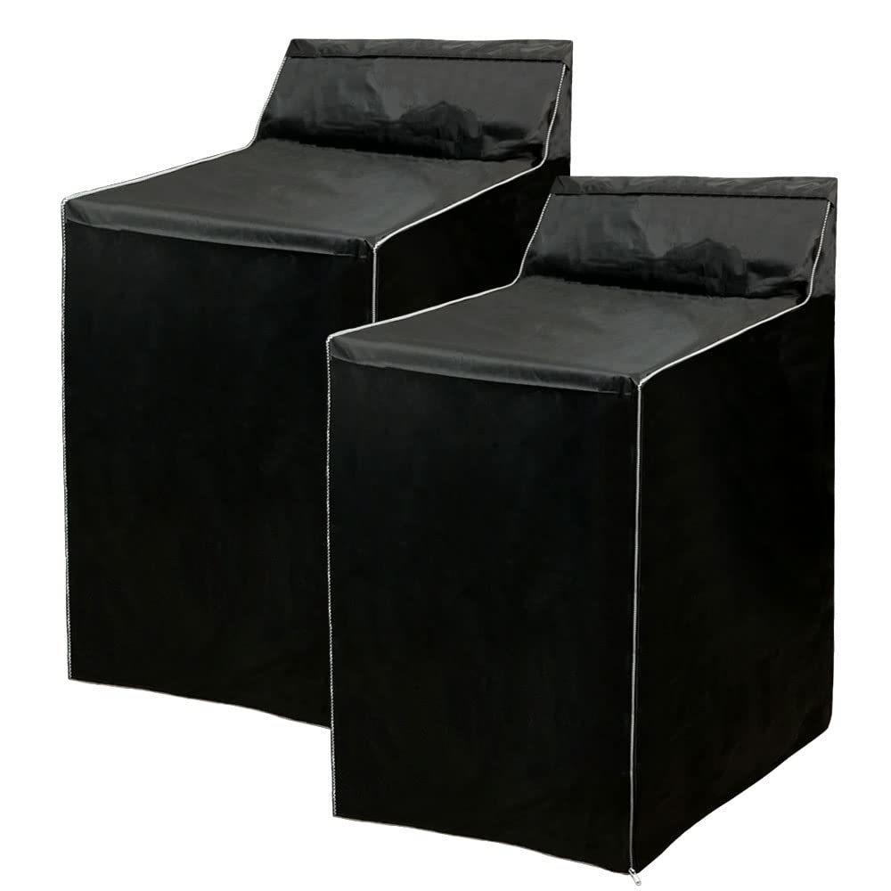 Photo 1 of 2Pack Washer and Dryer Covers, Portable Washer Cover with Zipper Design Dustproof Waterproof Laundry Covers for Washer and Dryer, Washing Machine Cover Fit for Most Top Load Machine(Black)