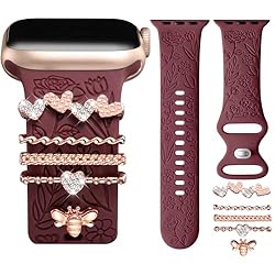 DaQin Flower Engraved Band Compatible with Apple