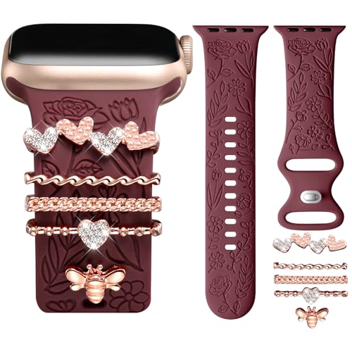DaQin Flower Engraved Band Compatible with Apple
