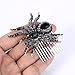 EVER FAITH Silver-Tone Black Spider Hair Side Comb Austrian Crystal