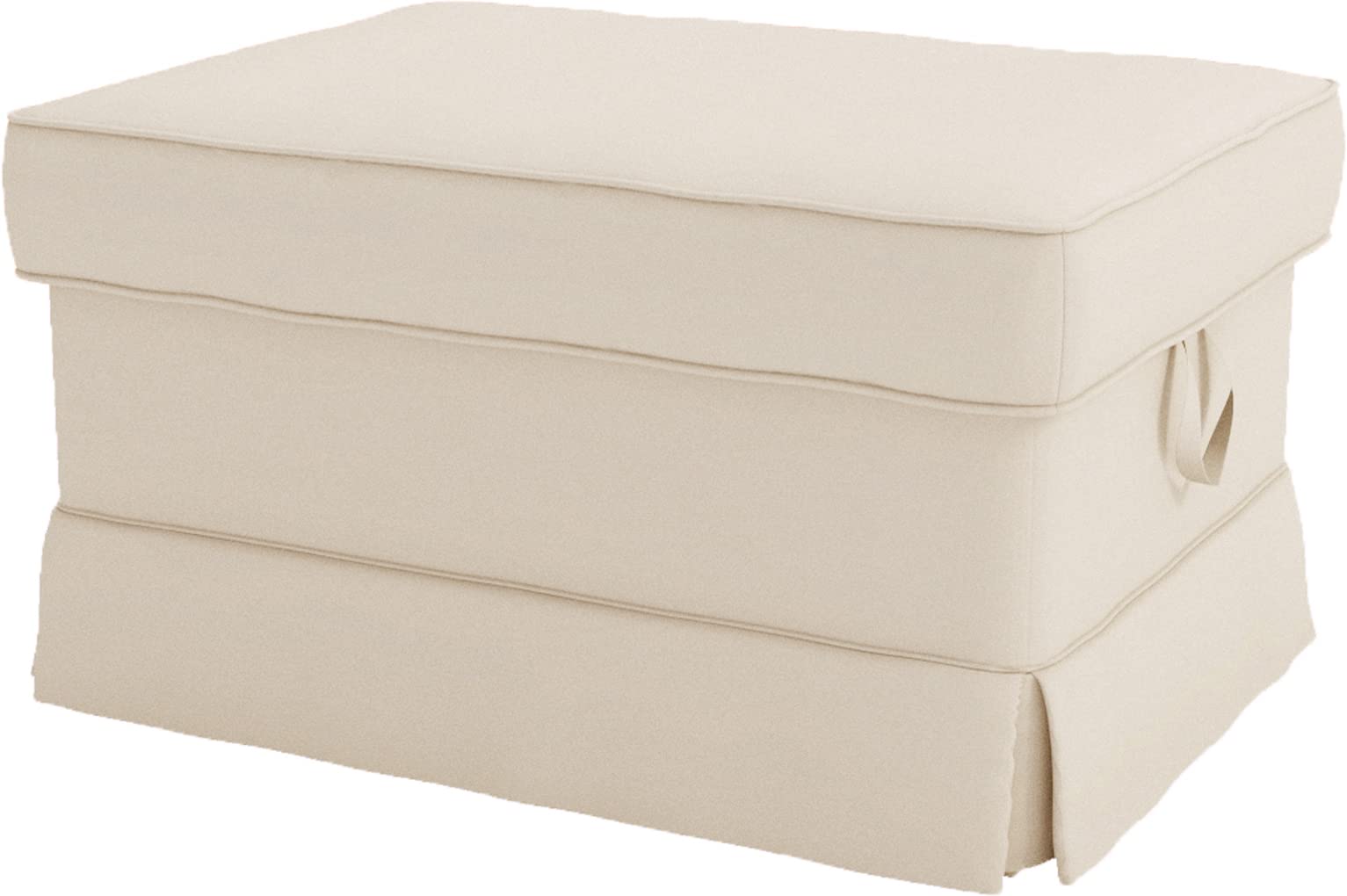 HomeTown Market Durable Fabric Sofa Cover Replacement Compatible for IKEA Ektorp Sofa. Slipcover Only. Sofa Not Included (Polyester Ottoman Footstool Beige)