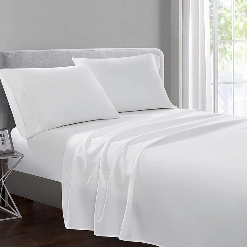 Divine Textiles 400 Thread Count Egyptian Cotton Sateen Pillowcases Oxford - White