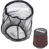 KYOSTAR Universal Air Filter Cover for Car Cold Air Intake Systems, Flexible Air Filter Sock for Cone High Flow Air Filter, Dustproof Washable High-Flow Air Cleaner Wrap, 5.9" Height &amp; 6.1" Diameter.