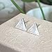 Minimalist 925 Sterling Silver Small Lovely White Triangle Post Stud Earrings