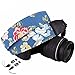 Wolven Pattern Canvas Camera Neck Shoulder Strap Belt Compatible with DSLR/SLR/Men/Women etc, Blue Floral