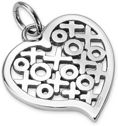 XOXO Heart Shaped Silver Tone Pendant