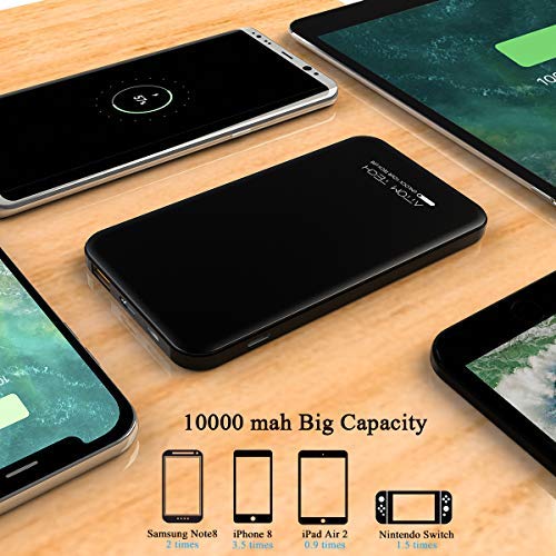 Attom Tech  USB-C PD/QC 3.0  Power Bank Dual Fast Charge Molds Quick Charge and Power Delivery, 10000mAh Portable Charge External Battery Pack,Emergency Phone Power Backup