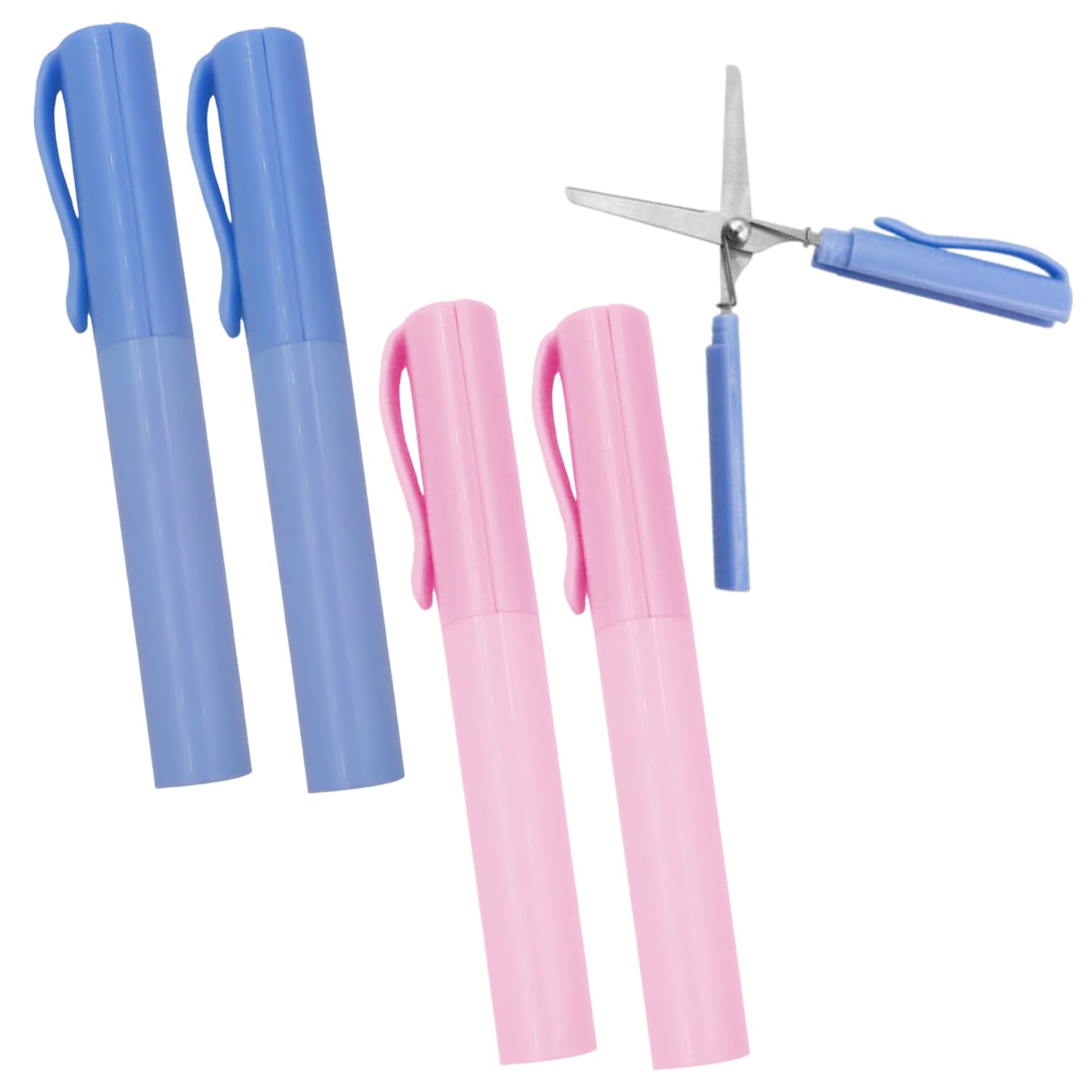 WUFGWBD 4 Pieces Pen Scissors, Portable, Creative, Mini Folding Scissors, DIY Paper Cutting Tools