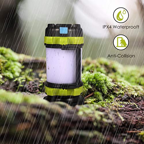Camping Lantern Rechargeable, Lantern Flashlight LED with 800LM,6Light Modes,3800mAh Power Bank, IPX4 Waterproof,Perfect for Camping Light Hurricane,Emergency,Hiking,Outdoor,USB Cable Included - Thumbnail 2