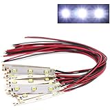 Evemodel DD01W 10pcs Pre Wired White Strip Led Light Self-Adhesive Flexible 3528 SMD LED12V ~ 18V