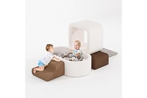 BanaSuper 6-Piece Climbing Toys for Toddlers, Kids Foam Blocks Playset with Ball Pit (Balls not Included), Toddler Indoor Sof