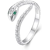 Dorunmo Snake Ring 925 Sterling Silver Open Adjustable Vintage Snake Rings for Women Statement Rings for Women Fashion Jewelry