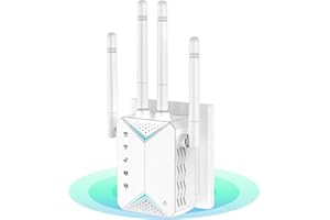 AUBNICO 2024 WiFi Extender - 4 Antennas 360 Degree Full Coverage - Wireless Signal Repeater Booster up to 9800 sq.ft - 1200Mbps Wall-Through Strong WiFi Booster-Dual Band 2.4G and 5G-xl1