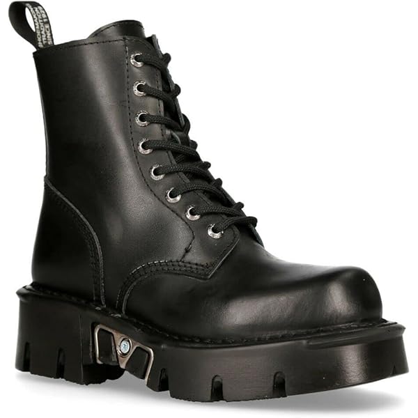 Amazon.com | New Rock M-NEWMILI083-S21 TOWER COMBAT BOOTS Black