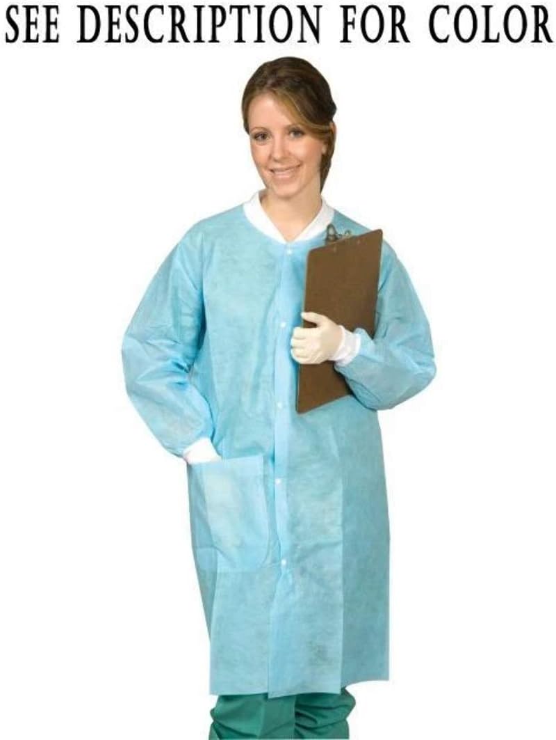Full Length Disposable LAB Coat - Medium 10 per Pack [SG-9004]