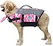 VIVAGLORY Front Float Dog Life Vest, Dog Life Jacket for Swimming & Boating, Swimming Vest with Chin Float & Handle, Ripstop & Buoyancy for Puppy Doggy, S, Camo Pink